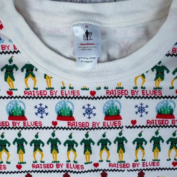 Hanna Andersson 100% Organic Cotton ELF Christmas Pajama Top Adult XL - Picture 3 of 7